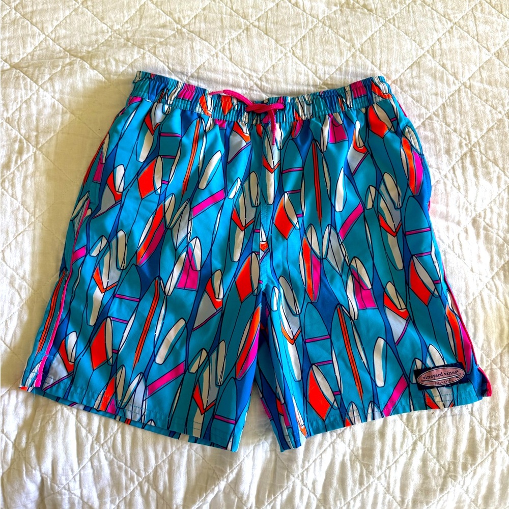 Vineyard Vines Boys Chappy Printed Swim Trunks size Large (16)